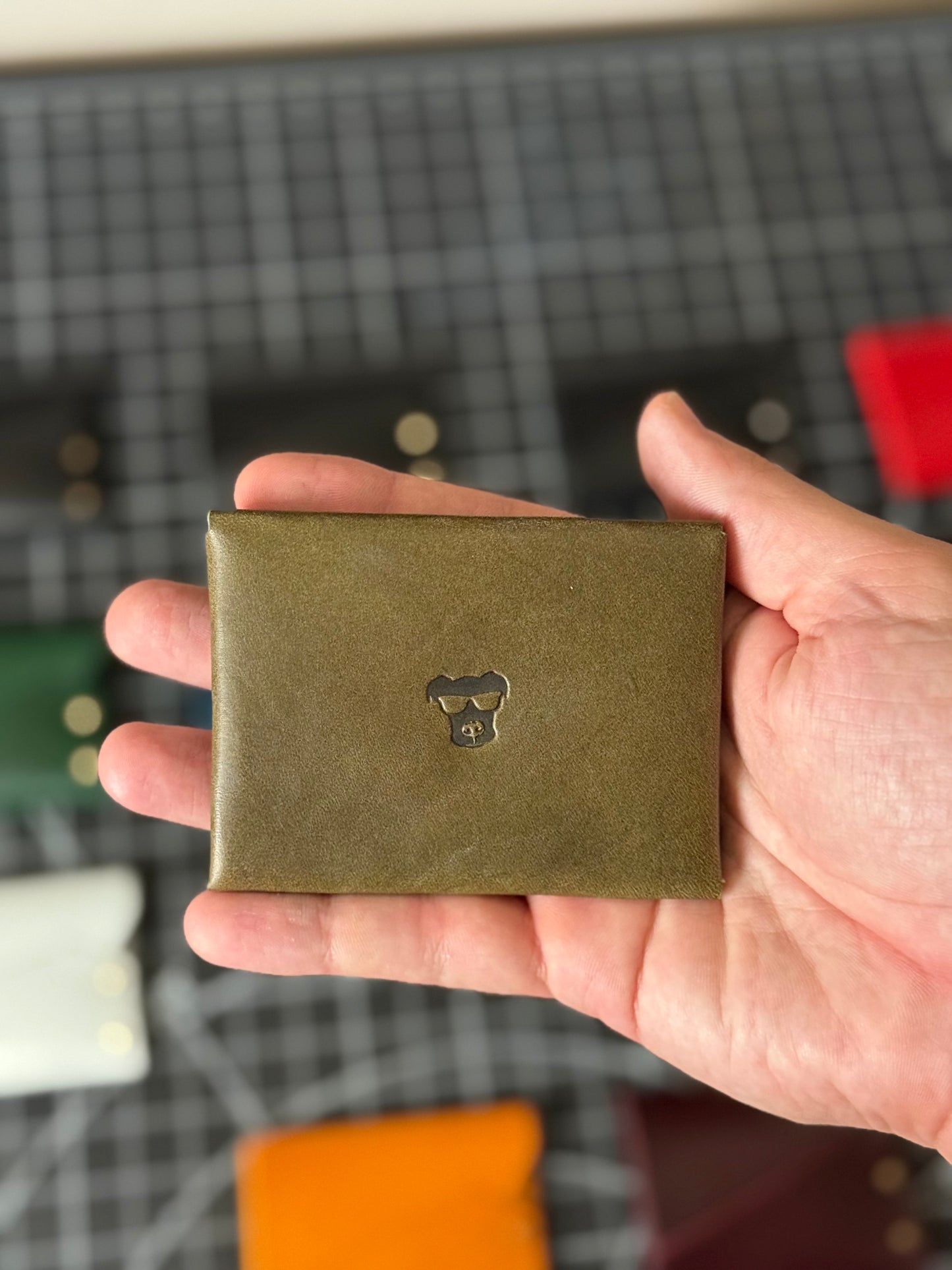 Doberman Wallet- Olive / Antique Brass