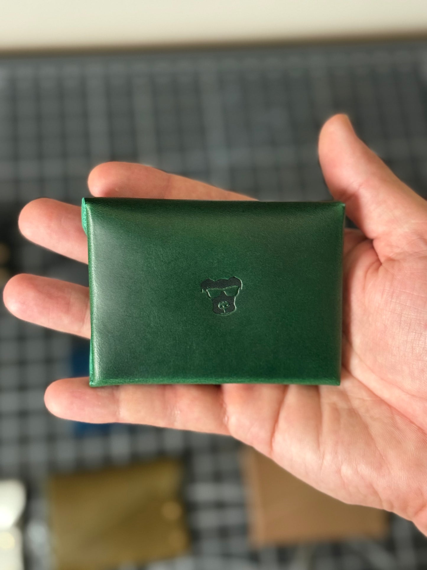 Doberman Wallet- Green / Brass