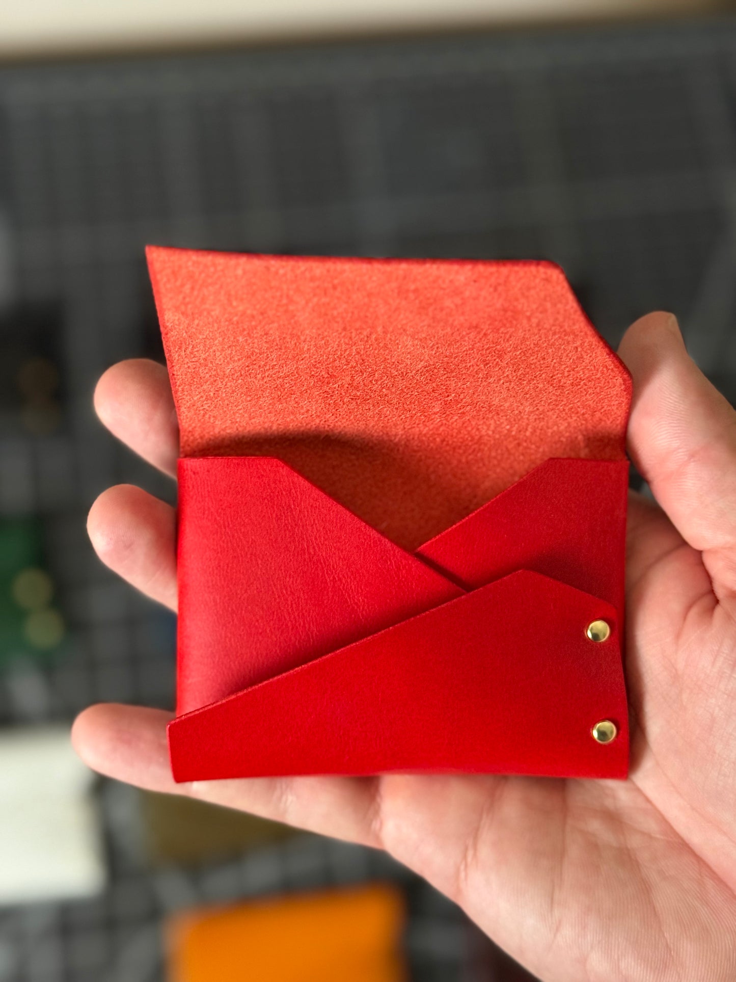 Doberman Wallet- Red / Brass