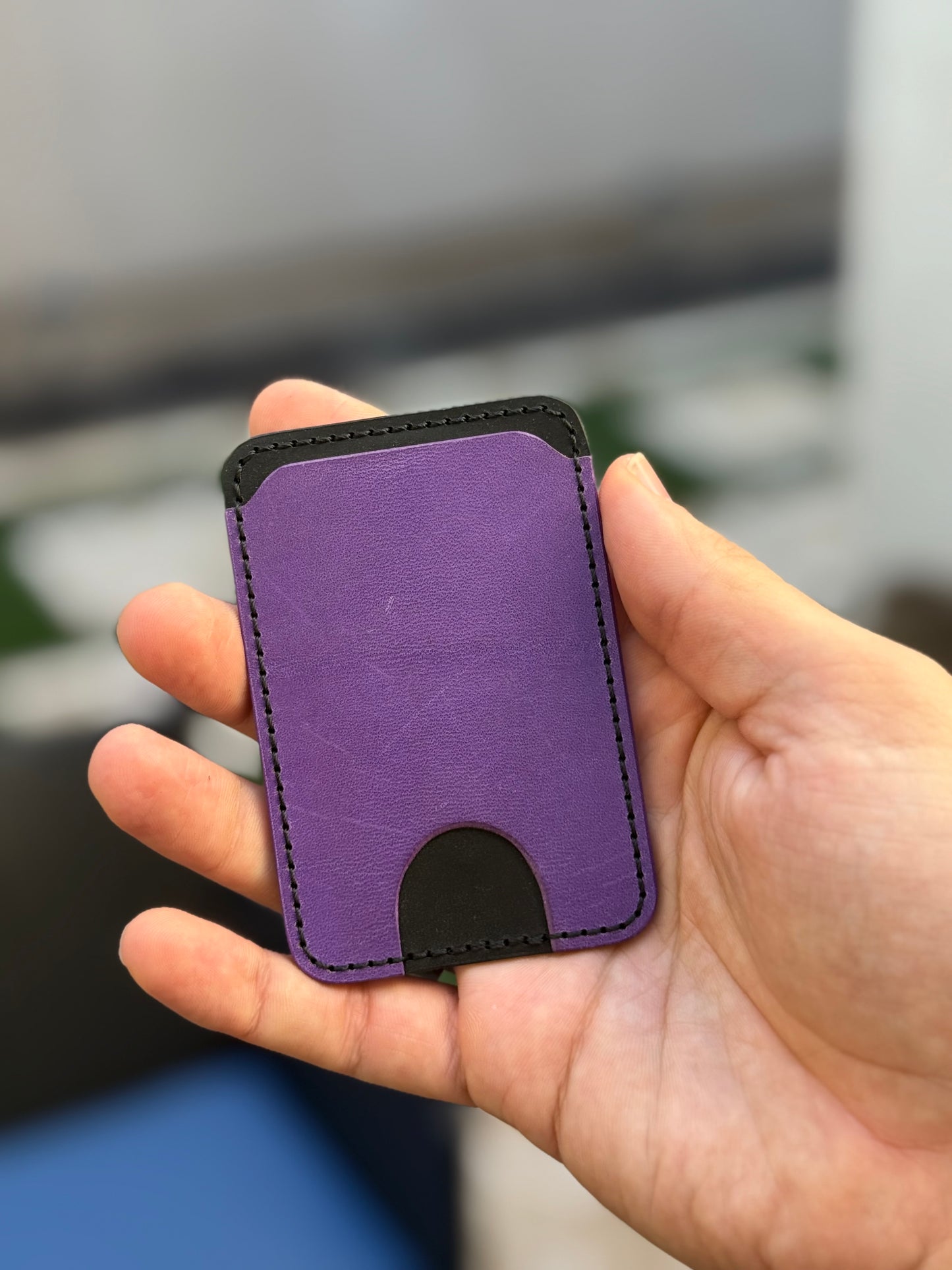 Whippet MagSafe Wallet— Purple Distressed / Black