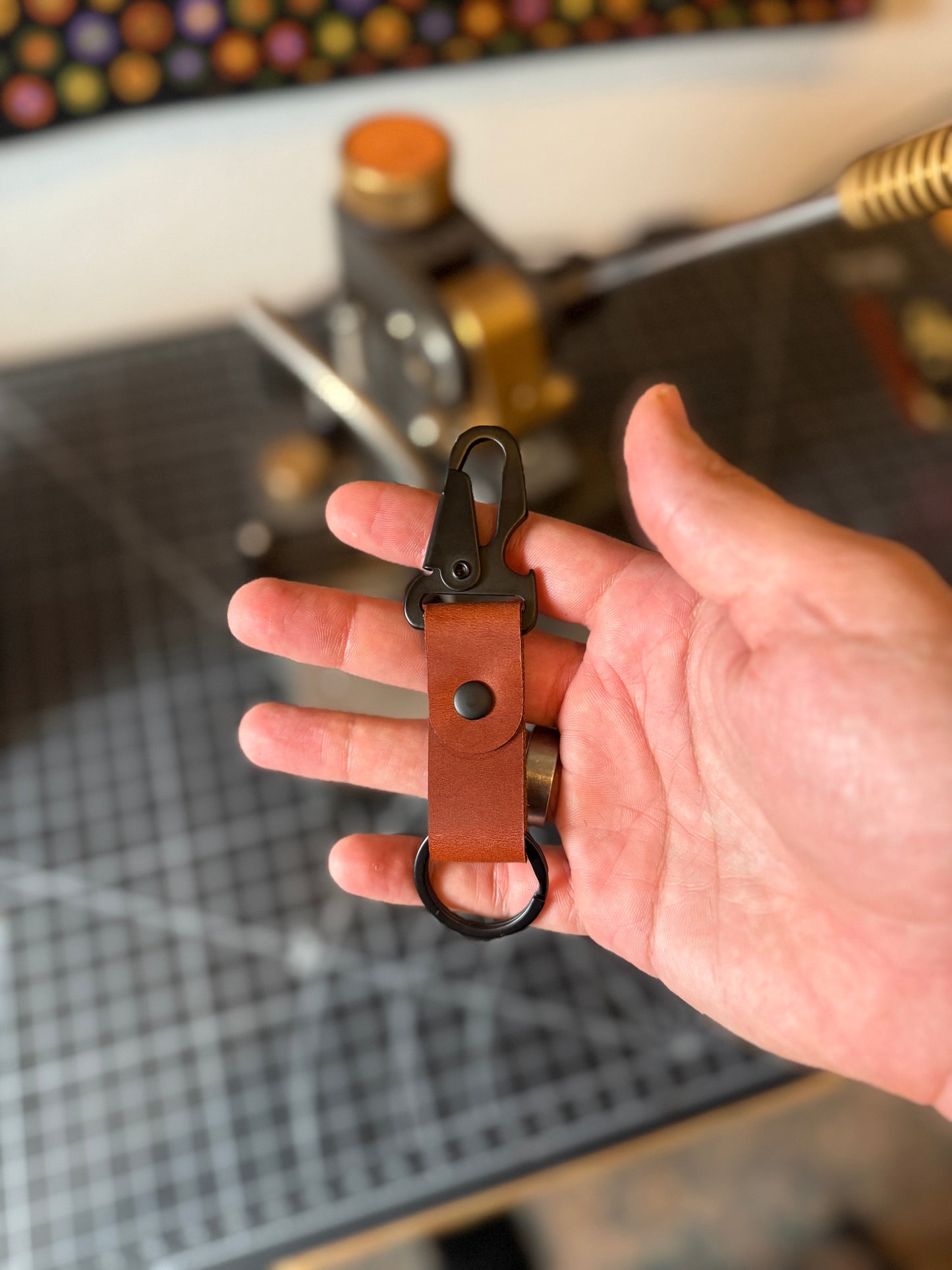 Retriever – Brown Italian Leather Keychain