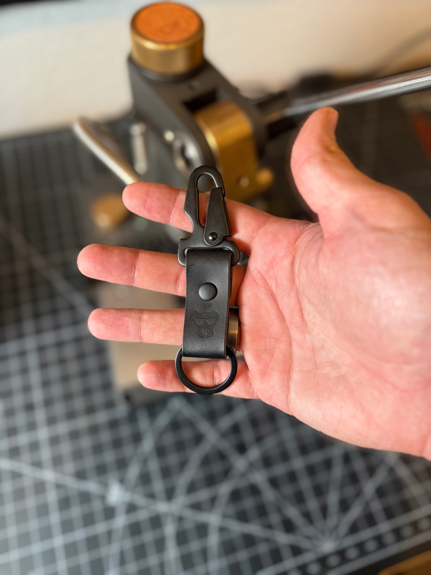 Retriever – Black Italian Leather Keychain