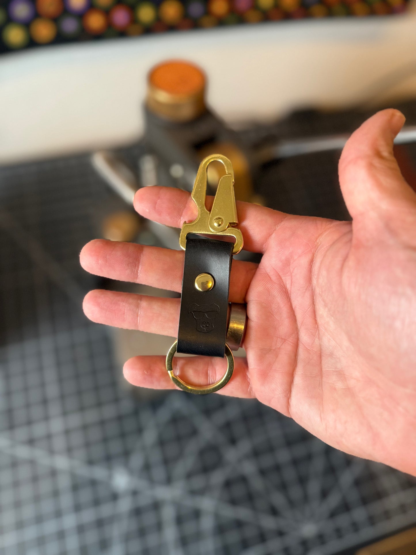 Retriever – Black Italian Leather Keychain
