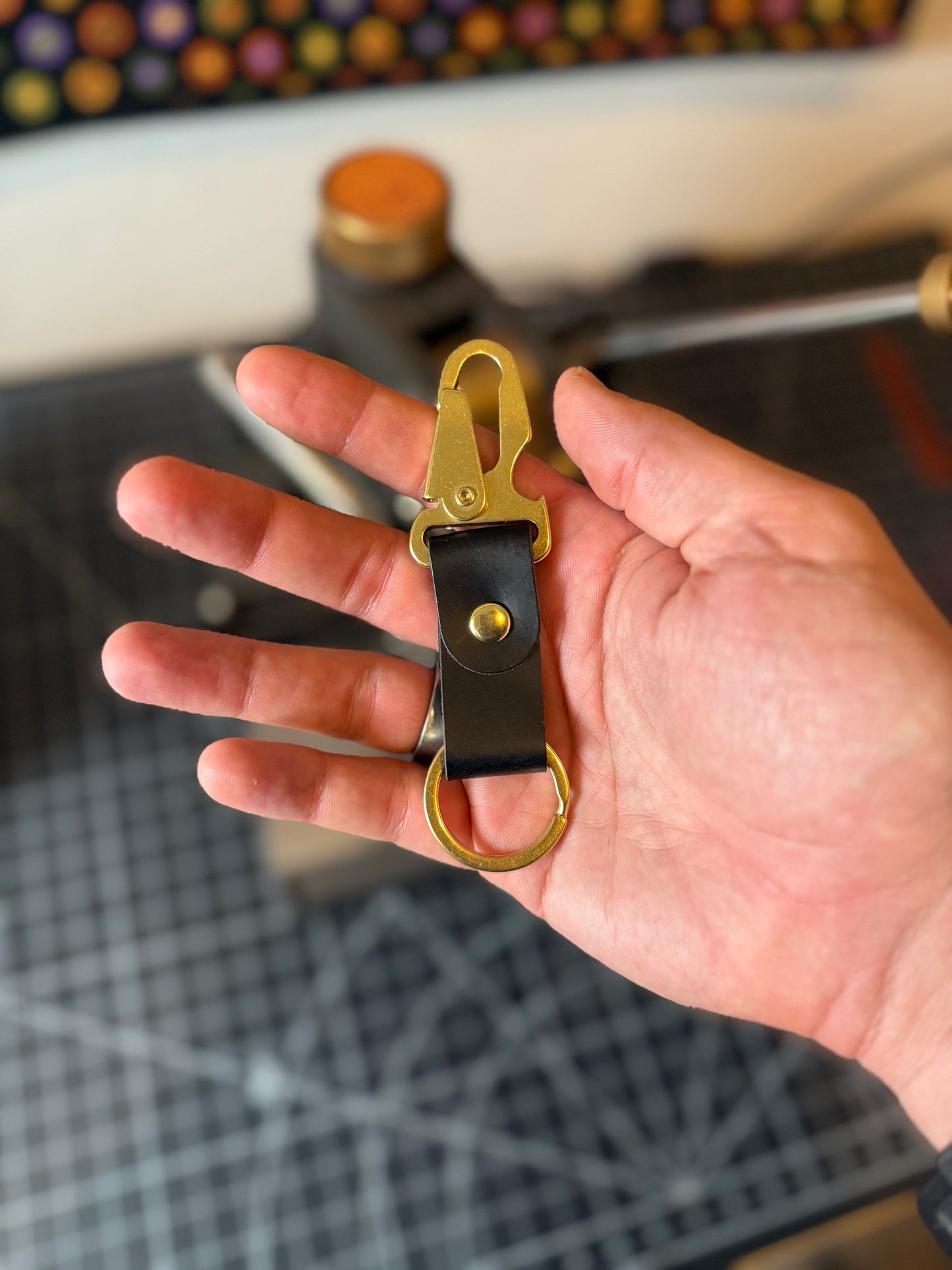 Retriever – Black Italian Leather Keychain
