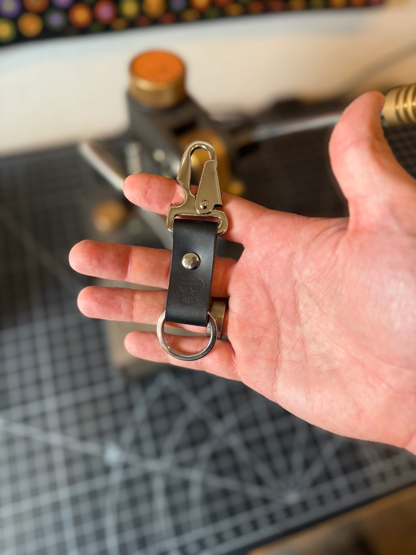 Retriever – Black Italian Leather Keychain