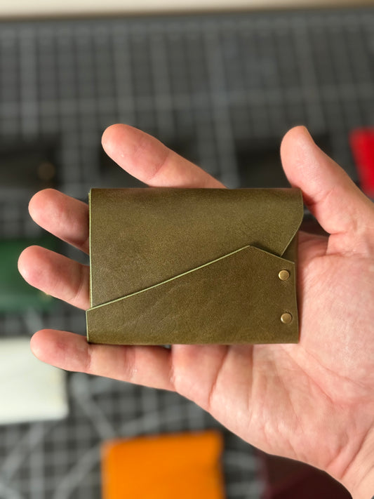 Doberman Wallet- Olive / Antique Brass