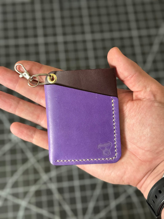 Terrier Wallet – Purple Distressed / Violet Italian Leather with Clip
