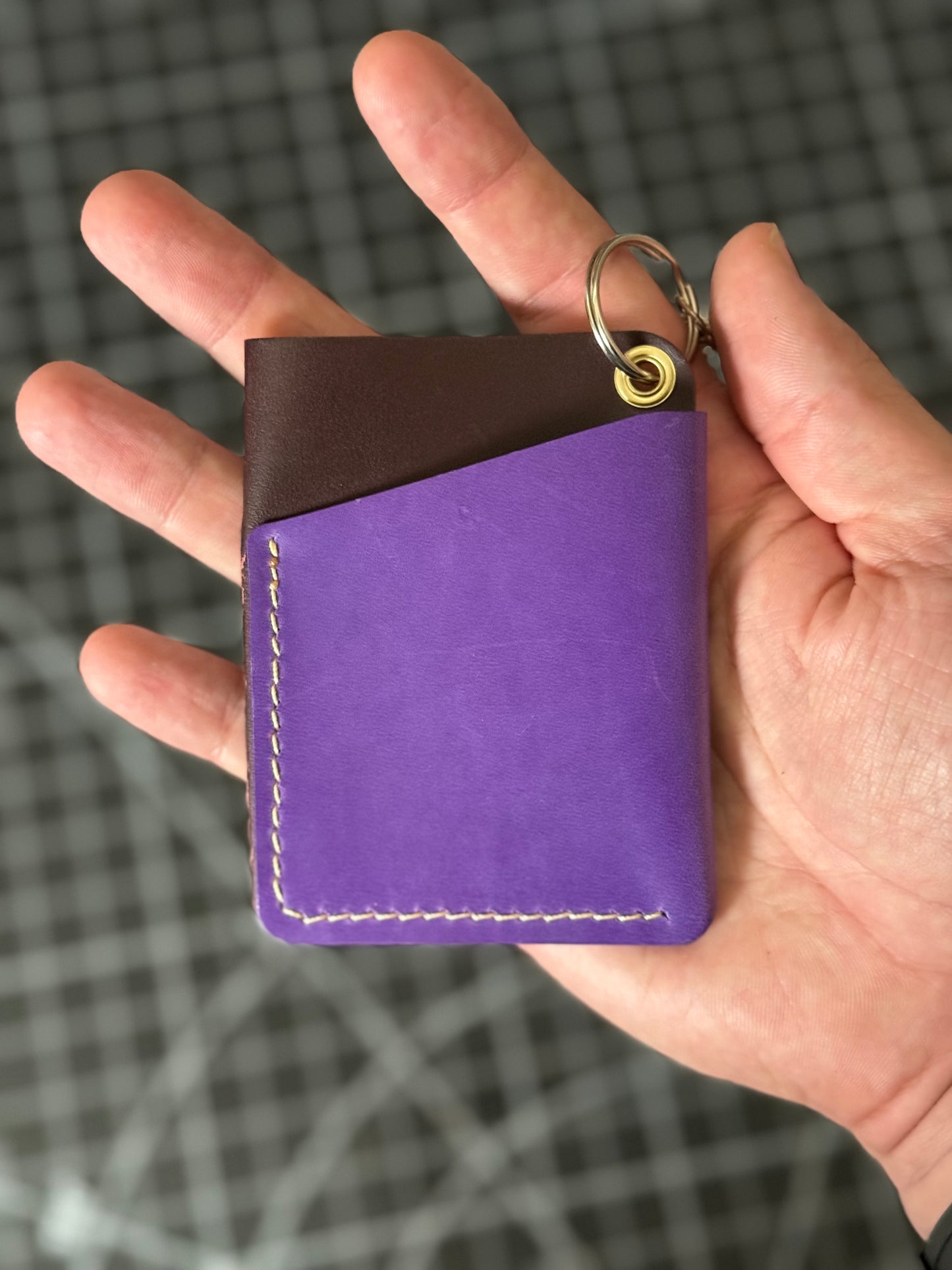 Terrier Wallet – Purple Distressed / Violet Italian Leather with Clip