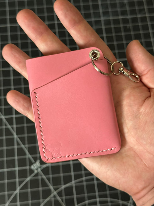 Terrier Wallet – Pink Italian Leather with Clip