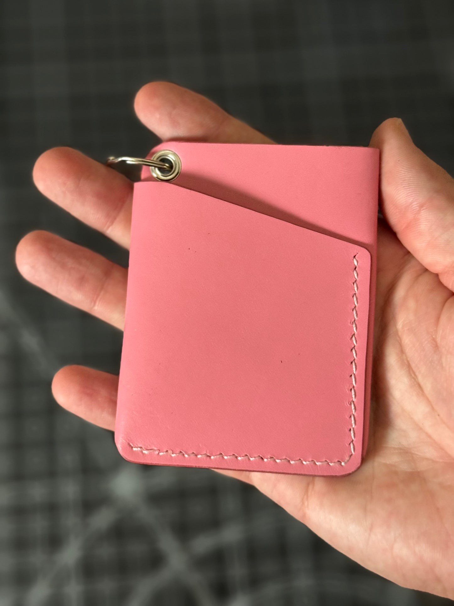 Terrier Wallet – Pink Italian Leather with Clip