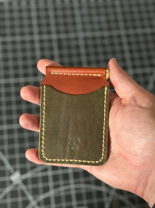 Boxer Wallet – Olive / Brown / Brass