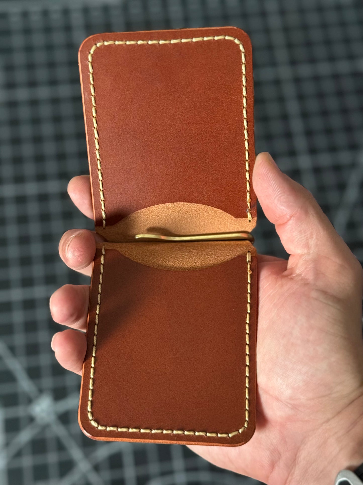 Boxer Wallet – Olive / Brown / Brass