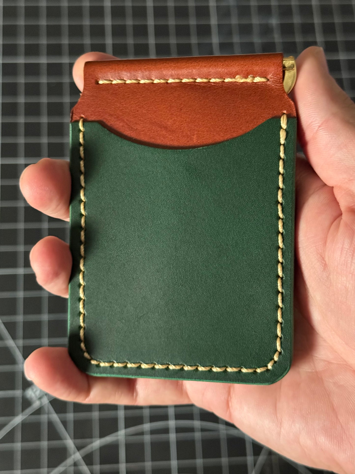 Boxer Wallet – Green / Brown / Brass