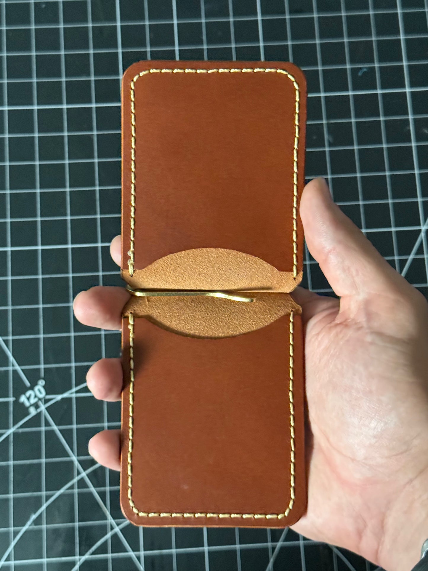 Boxer Wallet – Green / Brown / Brass