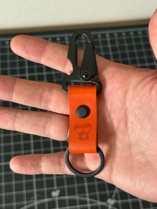 Retriever – Orange Italian Leather Keychain