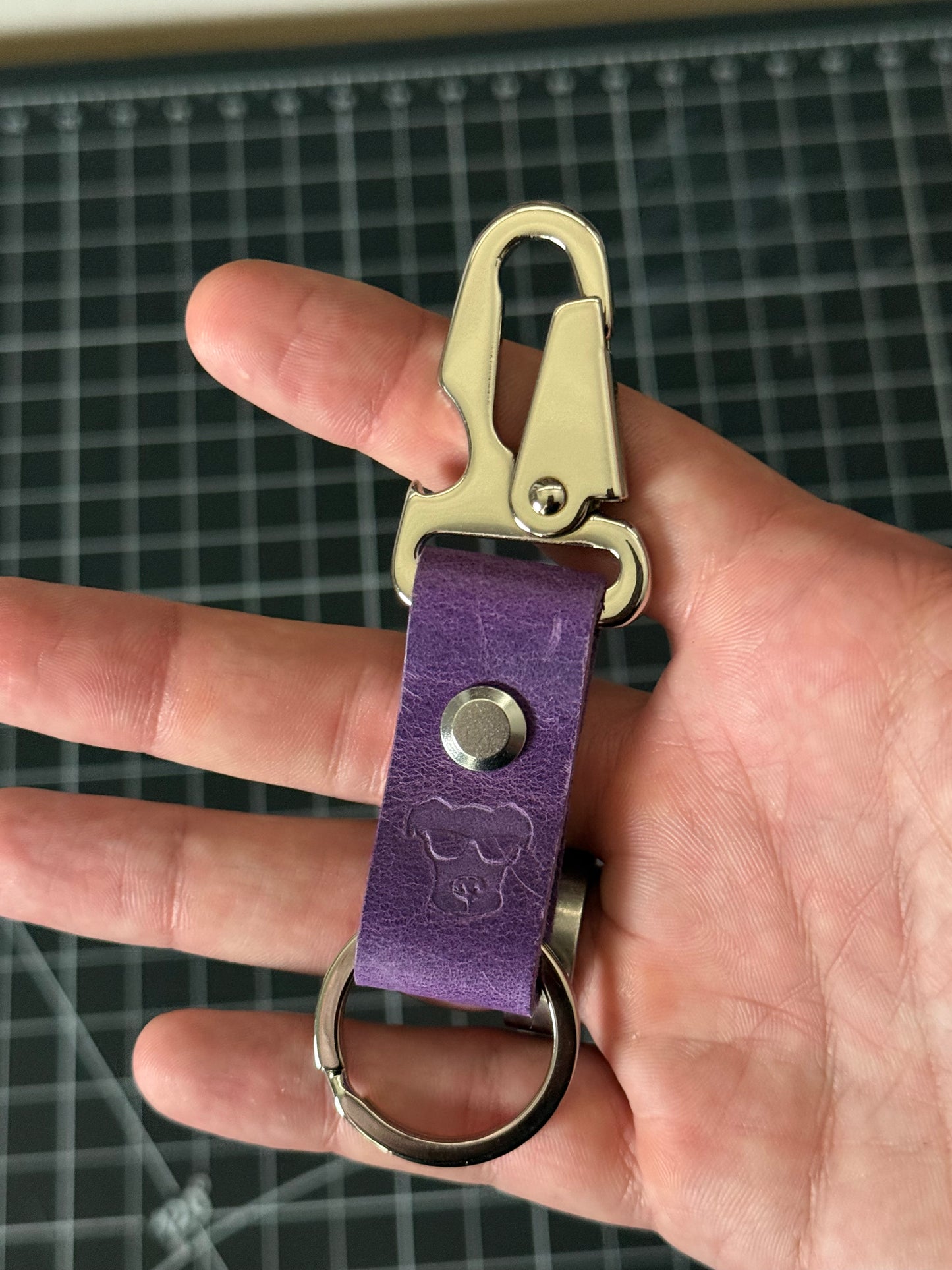 Retriever – Purple Distressed Italian Leather Keychain