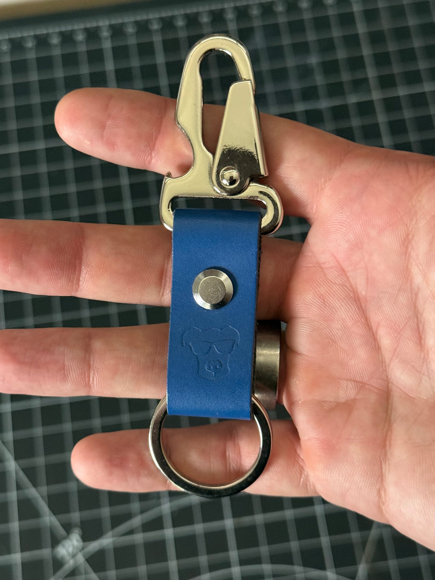 Retriever – Blue Italian Leather Keychain